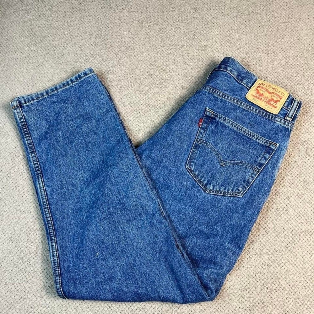 Vintage 1990s Levis 550 Relaxed Fit Tapered Leg Jeans Blue 36x32